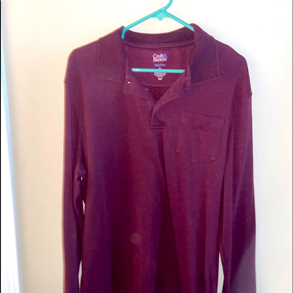 Maroon Long Sleeved-Polo